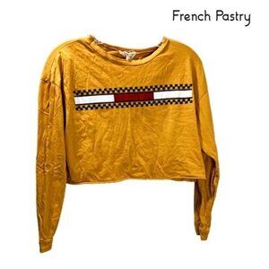 French Pastry Women Cropped Sweatshirt Long Sleeves‎ Pullover Crop Tops